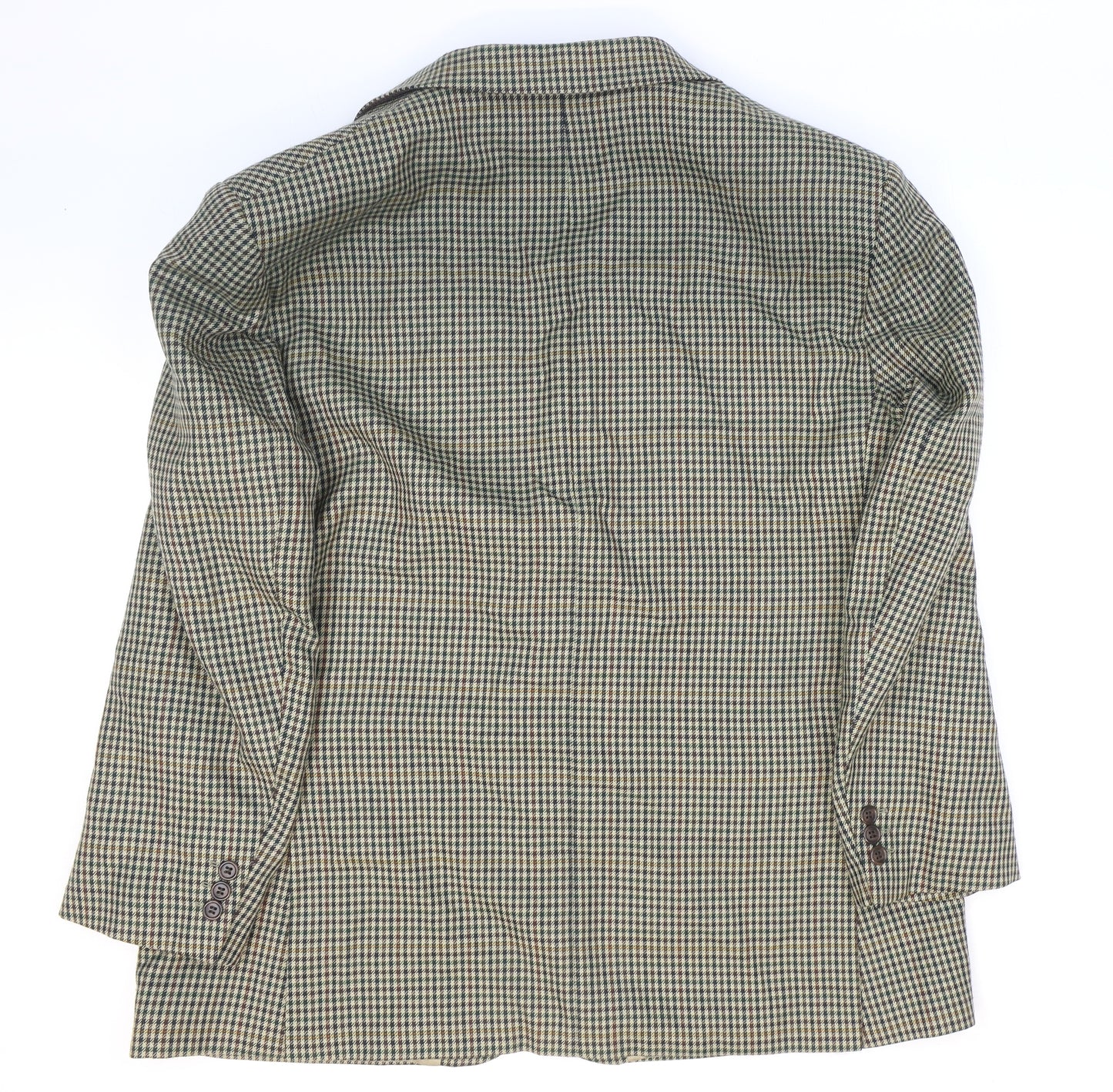 Brook Taverner Mens Brown Plaid Polyester Jacket Suit Jacket Size 44