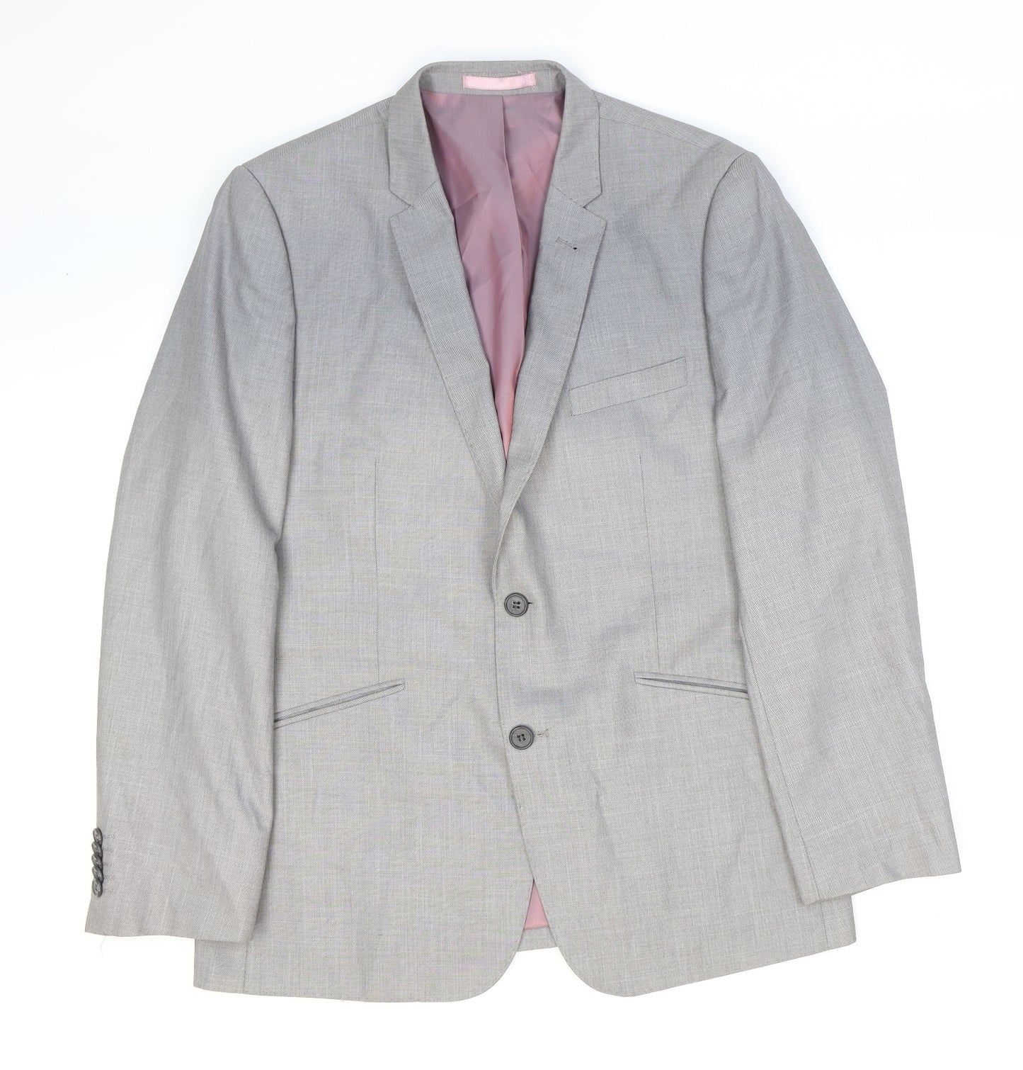 Butler and Webb Mens Grey Polyester Jacket Suit Jacket Size 40