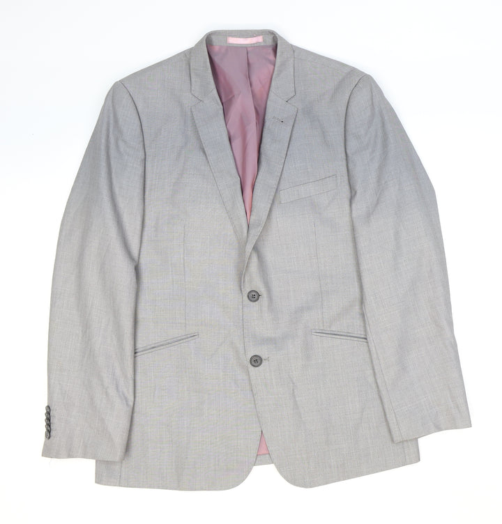 Butler and Webb Mens Grey Polyester Jacket Suit Jacket Size 40