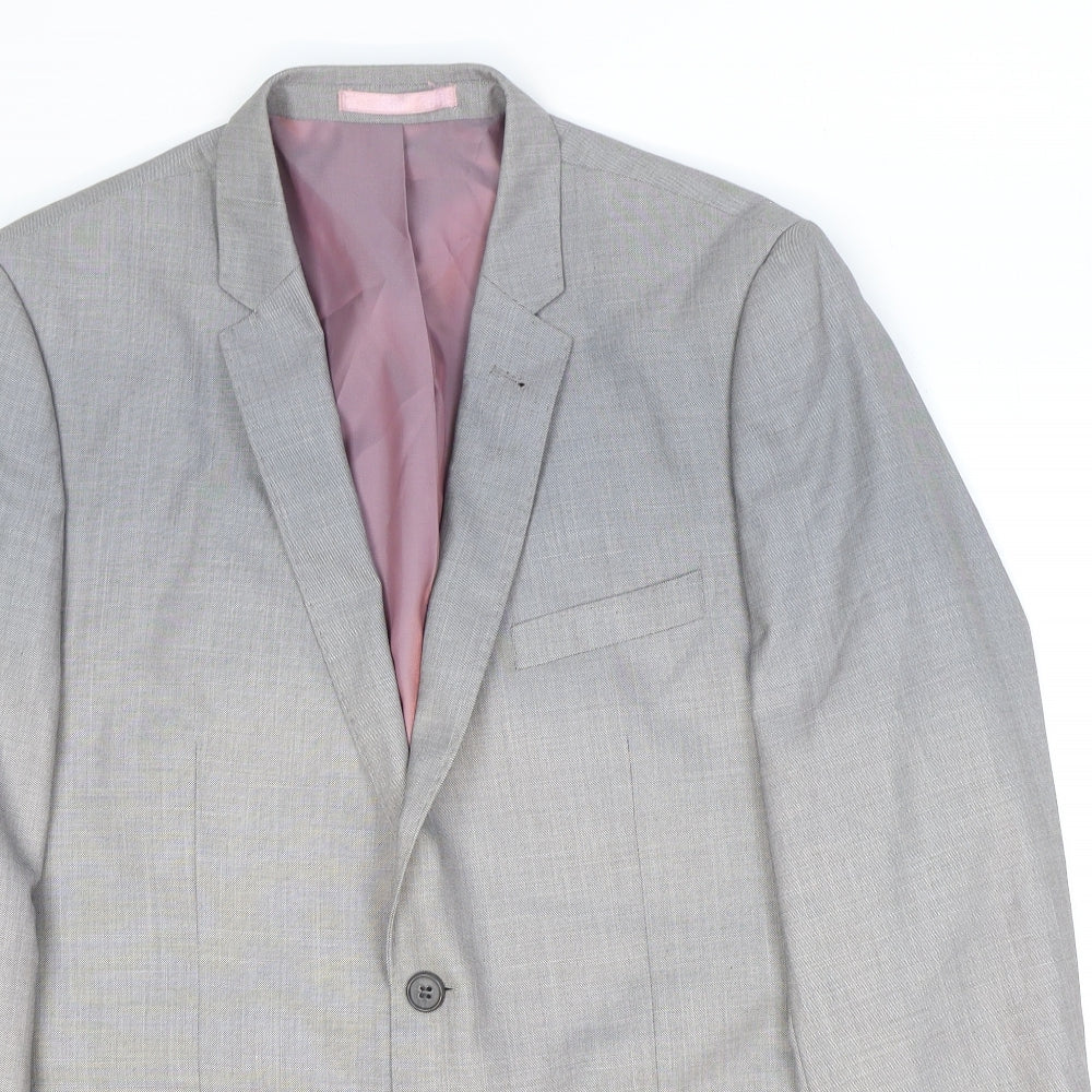 Butler and Webb Mens Grey Polyester Jacket Suit Jacket Size 40
