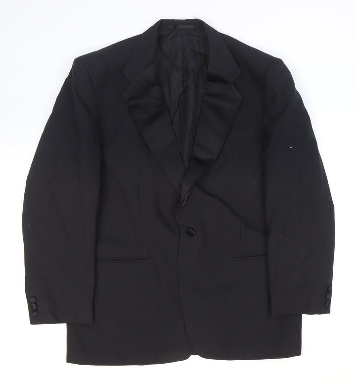 St Michael Mens Black Wool Jacket Suit Jacket Size 42