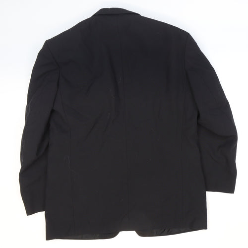 St Michael Mens Black Wool Jacket Suit Jacket Size 42