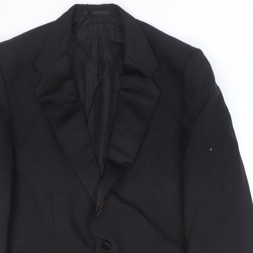 St Michael Mens Black Wool Jacket Suit Jacket Size 42