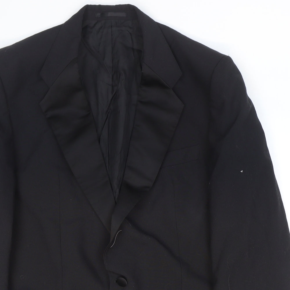 St Michael Mens Black Wool Jacket Suit Jacket Size 42