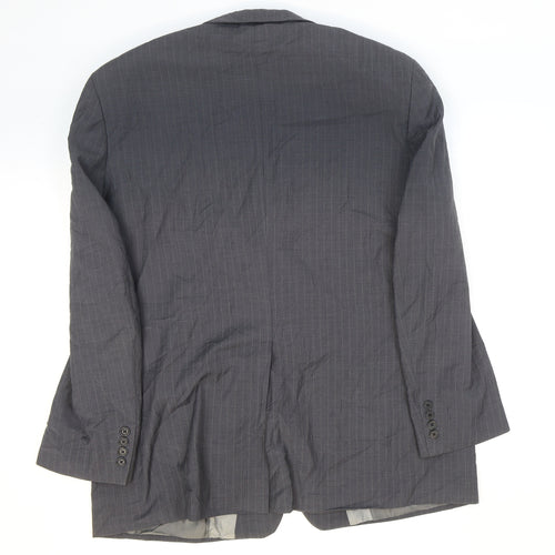 NEXT Mens Grey Striped Polyester Jacket Suit Jacket Size 46