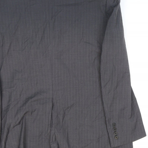 NEXT Mens Grey Striped Polyester Jacket Suit Jacket Size 46
