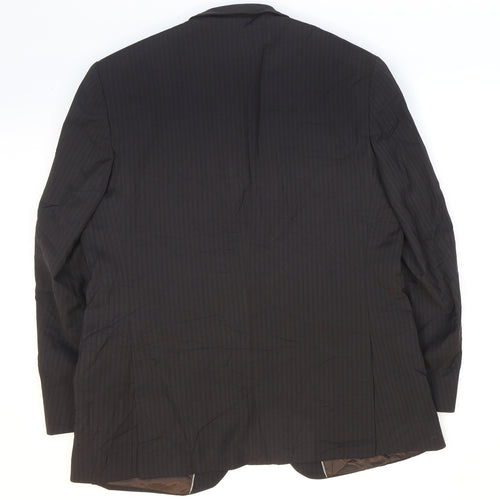 Tom English Mens Black Striped Polyester Jacket Suit Jacket Size 42