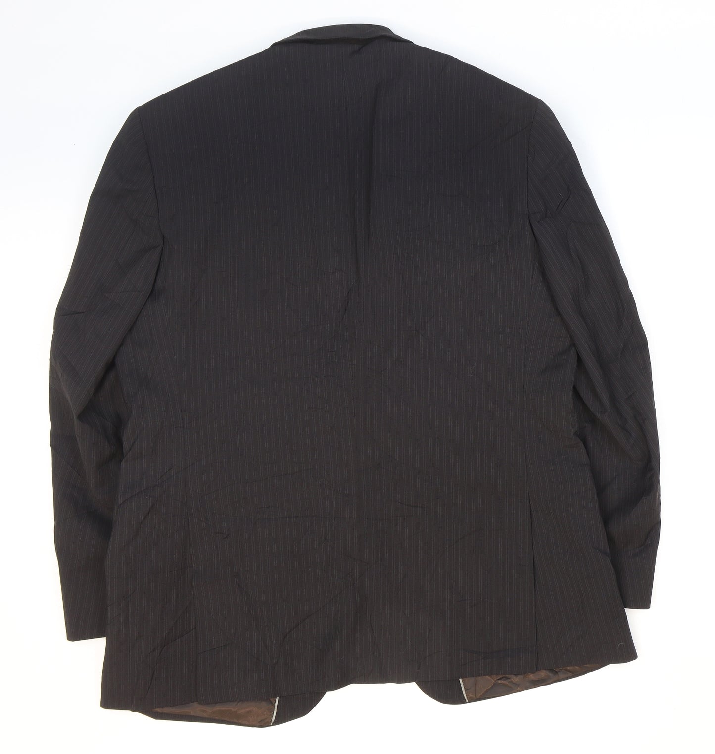 Tom English Mens Black Striped Polyester Jacket Suit Jacket Size 42