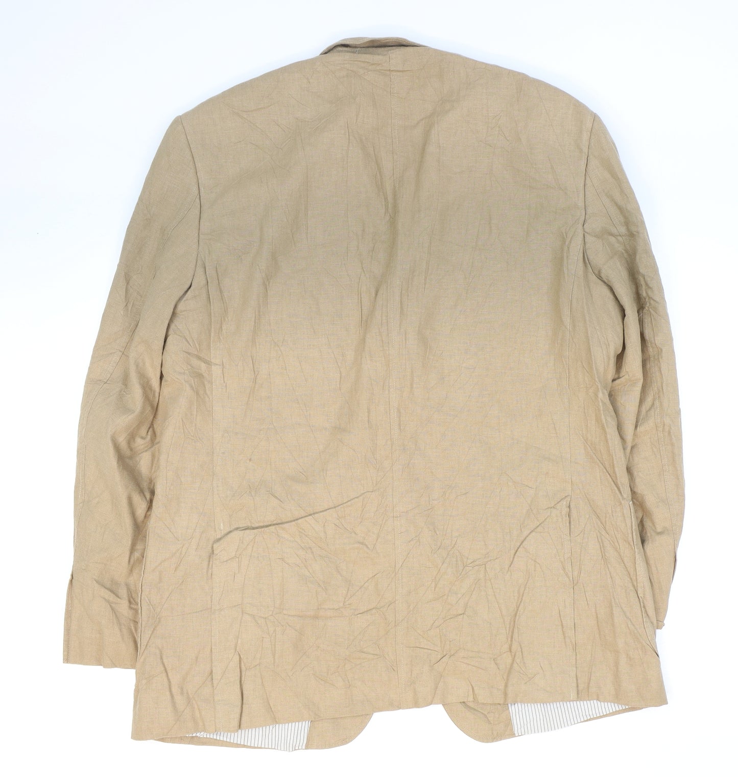 Marks and Spencer Mens Beige Linen Jacket Suit Jacket Size 42