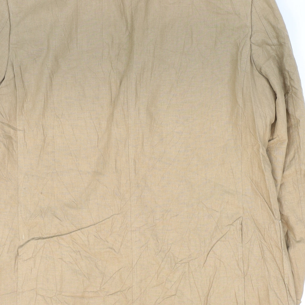 Marks and Spencer Mens Beige Linen Jacket Suit Jacket Size 42