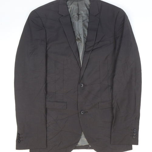 NEXT Mens Grey Polyester Jacket Suit Jacket Size 36