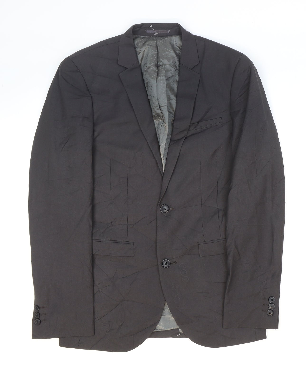 NEXT Mens Grey Polyester Jacket Suit Jacket Size 36