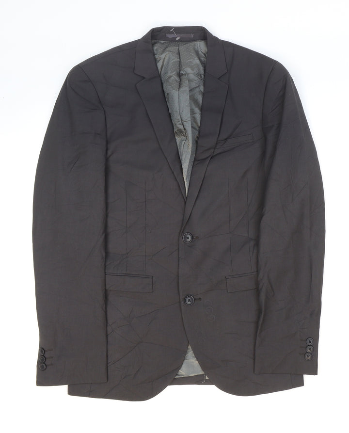 NEXT Mens Grey Polyester Jacket Suit Jacket Size 36