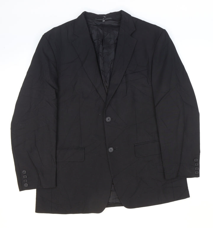 Hugo James Mens Black Polyester Jacket Suit Jacket Size 40
