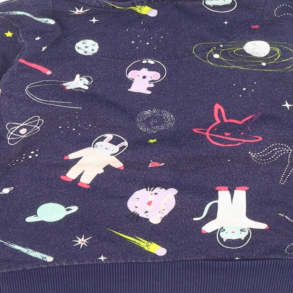 Debenhams Girls Black 100% Cotton Pullover Sweatshirt Size 2-3 Years Pullover - Space