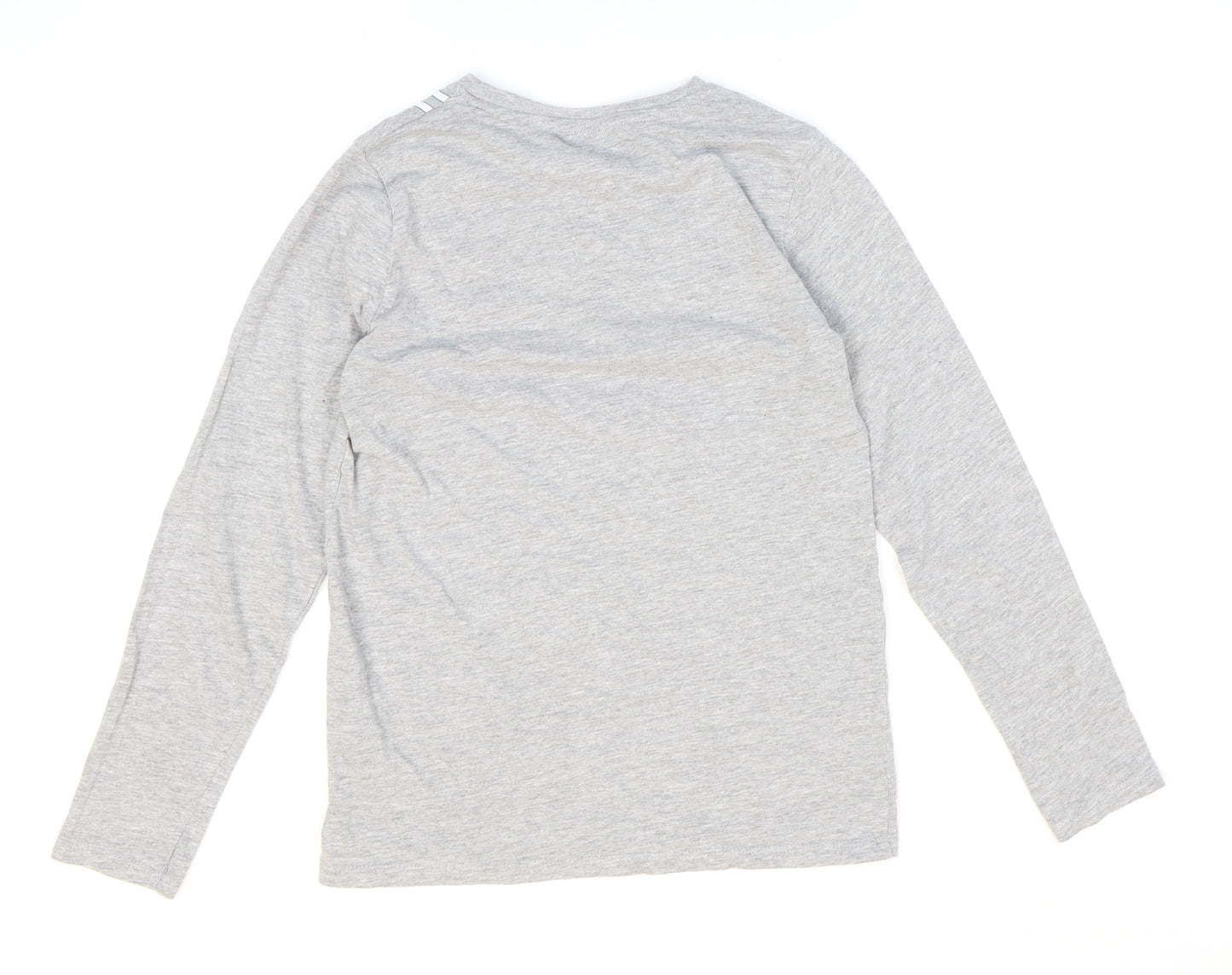 Pep & CO Boys Grey Cotton Basic T-Shirt Size 11-12 Years Round Neck Pullover - Football Boots