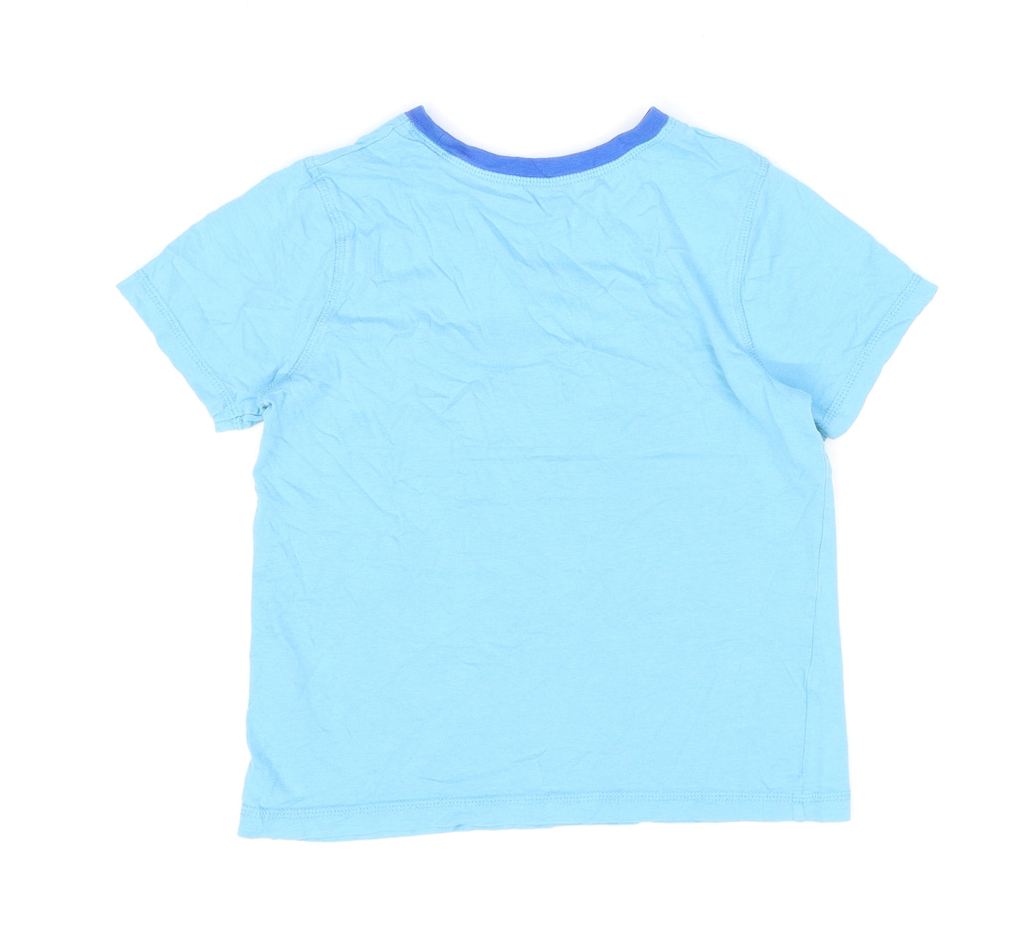 George Boys Blue 100% Cotton Basic T-Shirt Size 8-9 Years Round Neck Pullover - Cool Dude