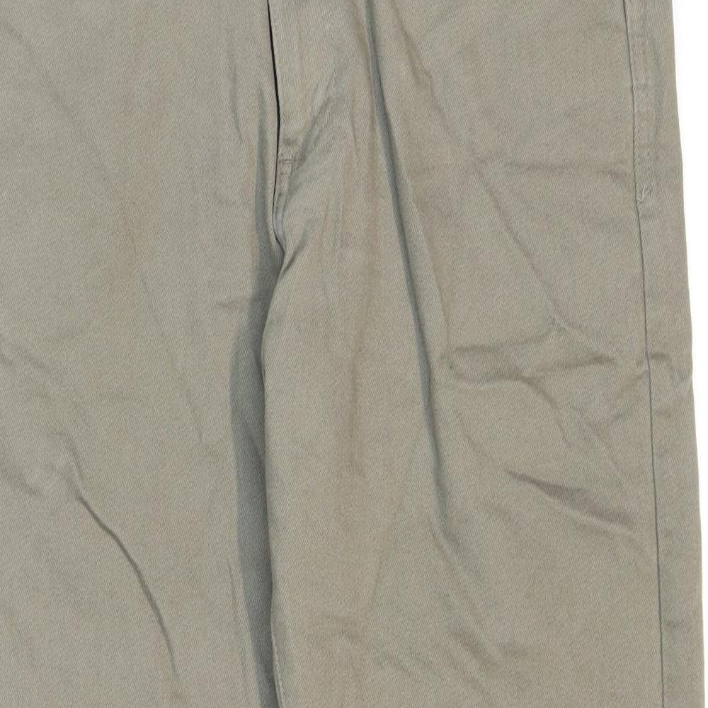Marks and Spencer Mens Grey Cotton Straight Jeans Size 34 in L29 in Regular Zip