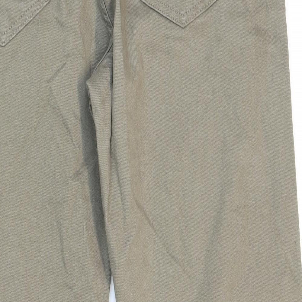 Marks and Spencer Mens Grey Cotton Straight Jeans Size 34 in L29 in Regular Zip