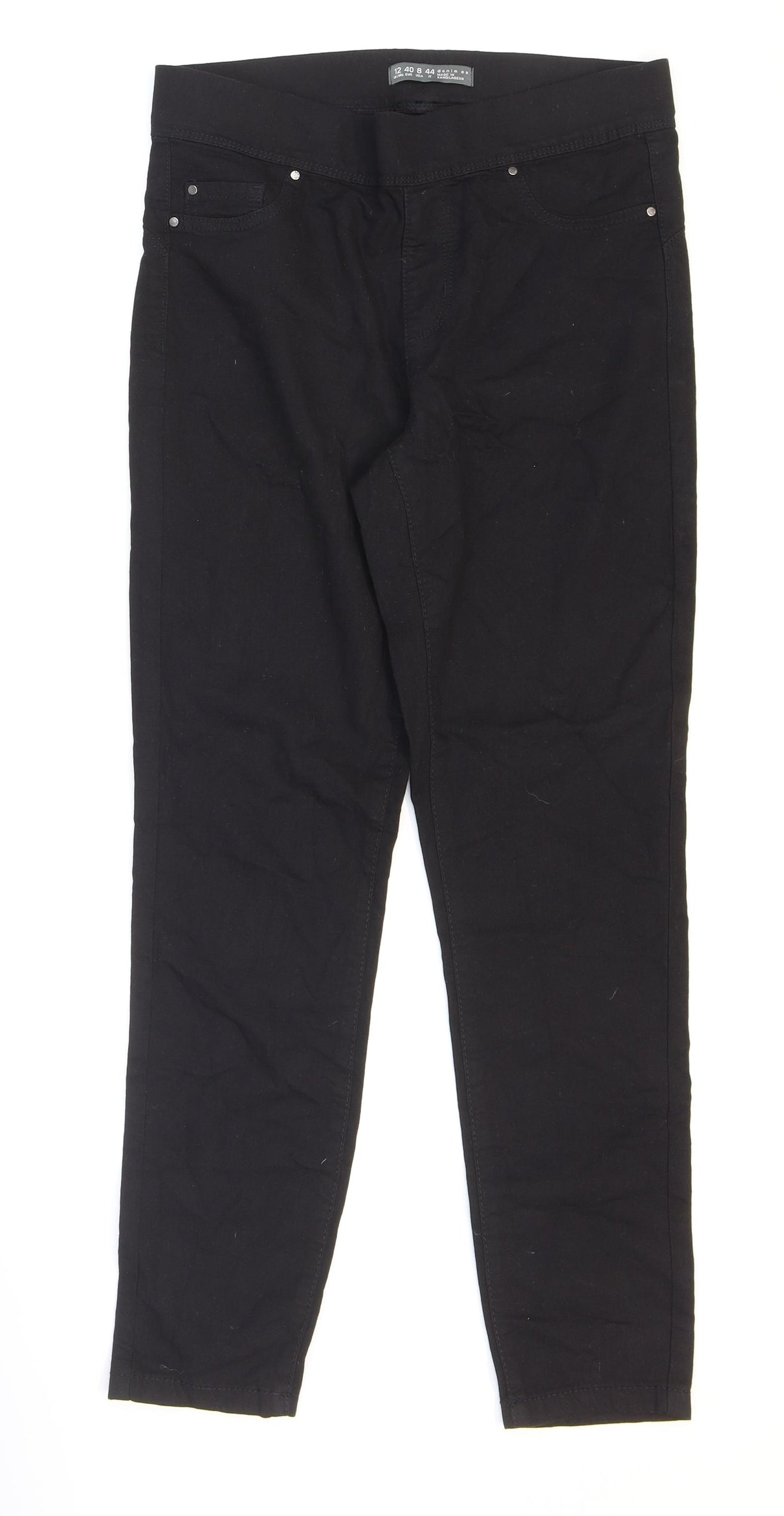 Primark Womens Black Cotton Jegging Jeans Size 10 L26 in Regular