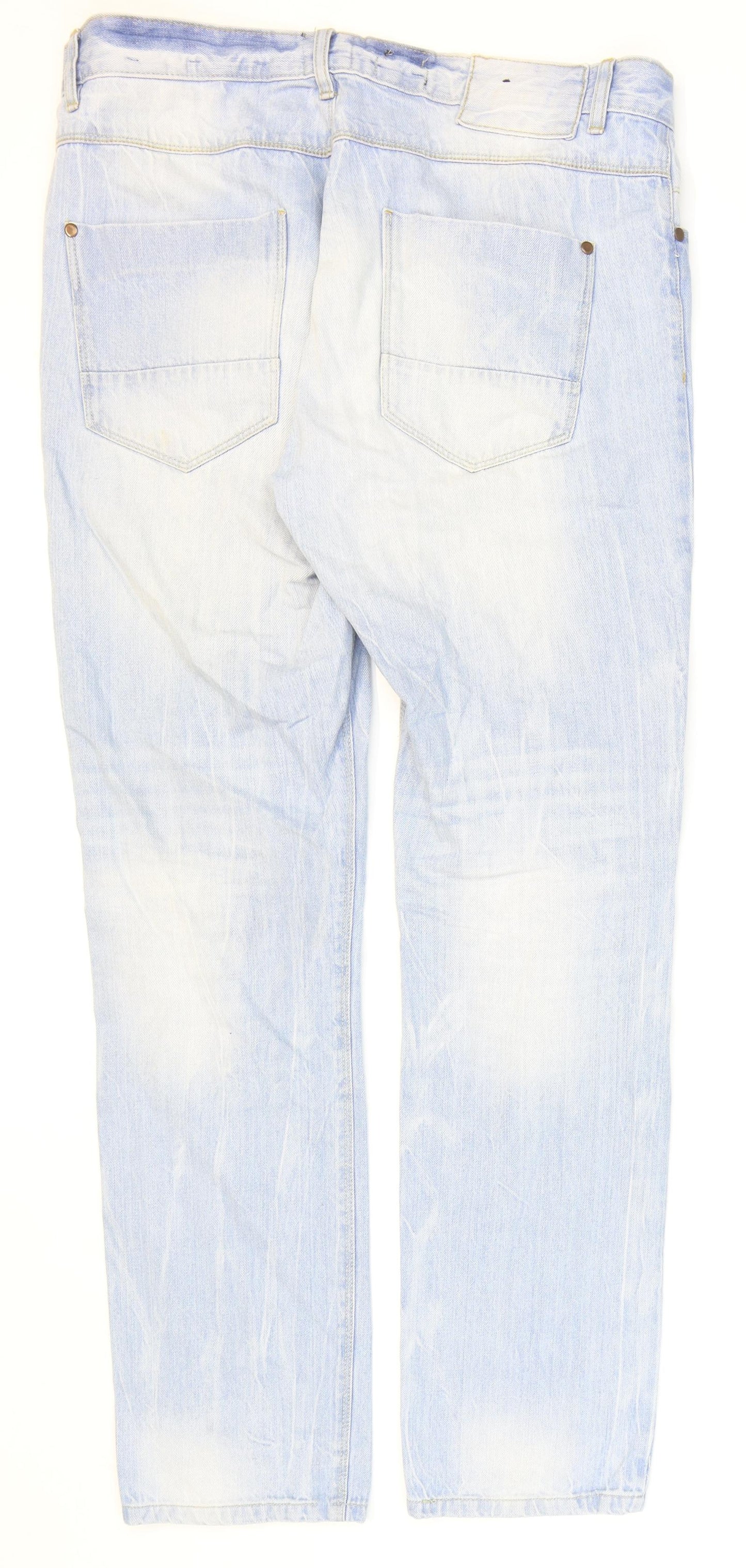 Industrialize Mens Blue Cotton Straight Jeans Size 34 in L33 in Regular Zip