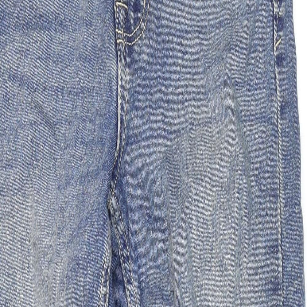 Stradivarius Womens Blue Cotton Mom Jeans Size 4 L25 in Regular Zip