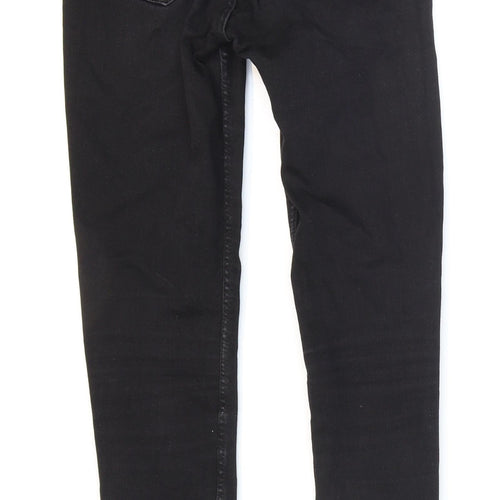 Zara Womens Black Cotton Skinny Jeans Size 4 L28 in Regular Zip