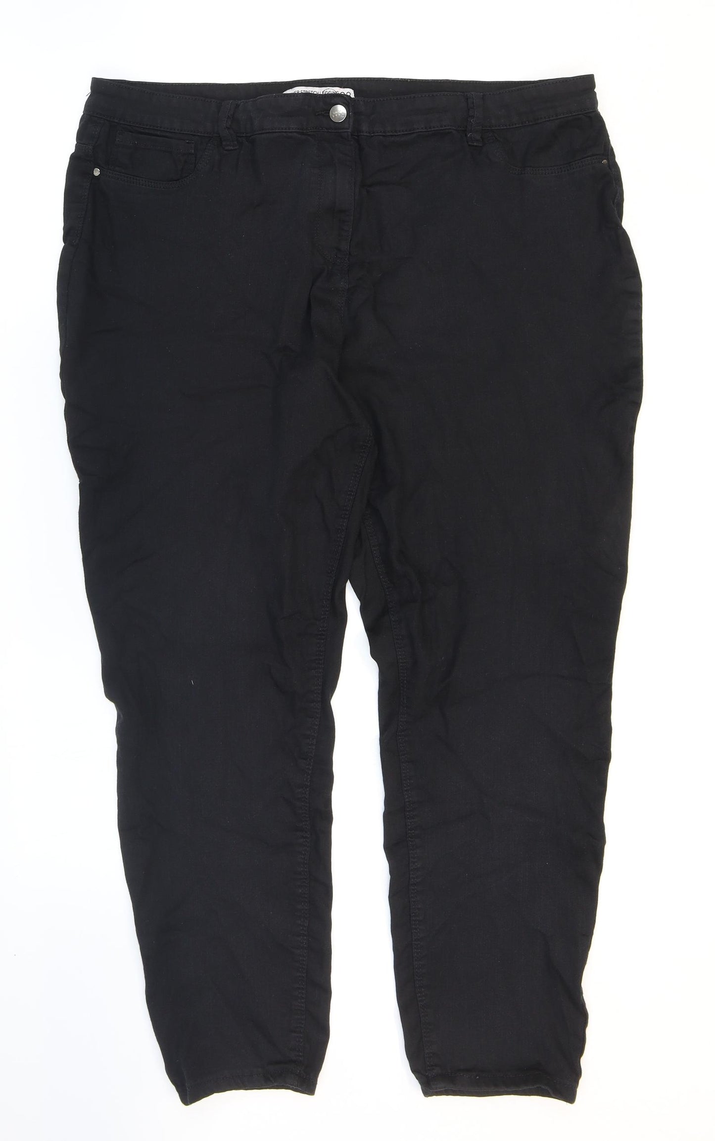 NEXT Womens Black Modal Jegging Jeans Size 22 L26 in Regular Zip