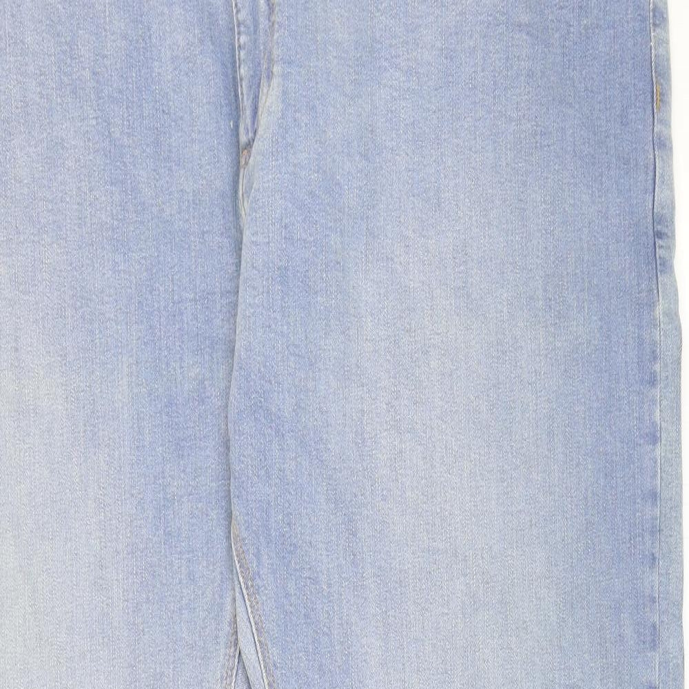 Marks and Spencer Mens Blue Cotton Tapered Jeans Size 44 in L31 in Regular Zip