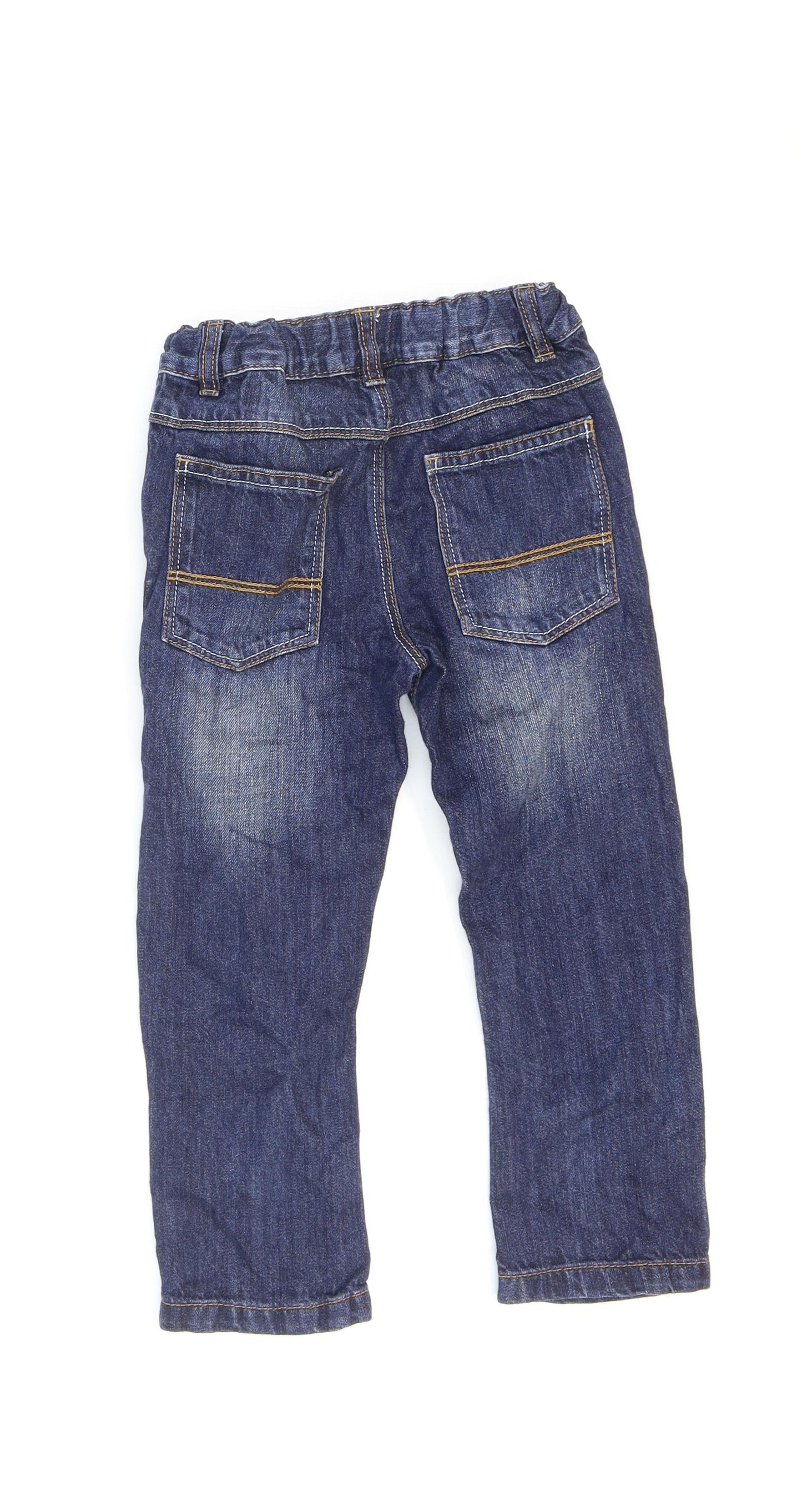 NEXT Boys Blue Cotton Tapered Jeans Size 2-3 Years Regular Zip