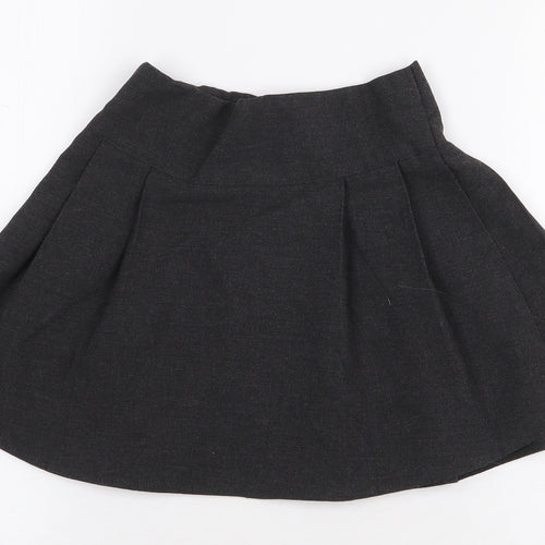 F&F Girls Grey Polyester Skater Skirt Size 5-6 Years Regular Zip - School Wear