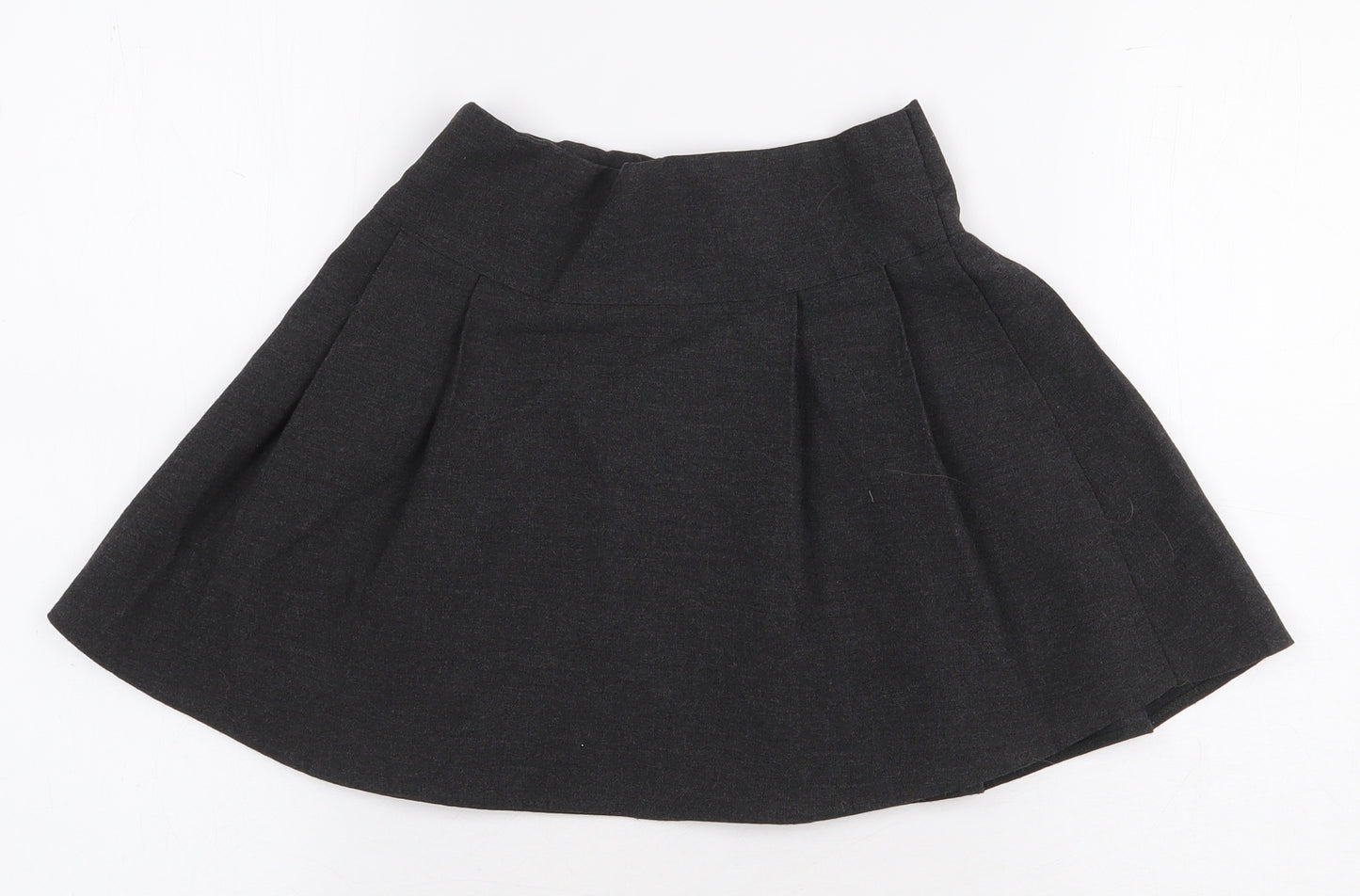 F&F Girls Grey Polyester Skater Skirt Size 5-6 Years Regular Zip - School Wear