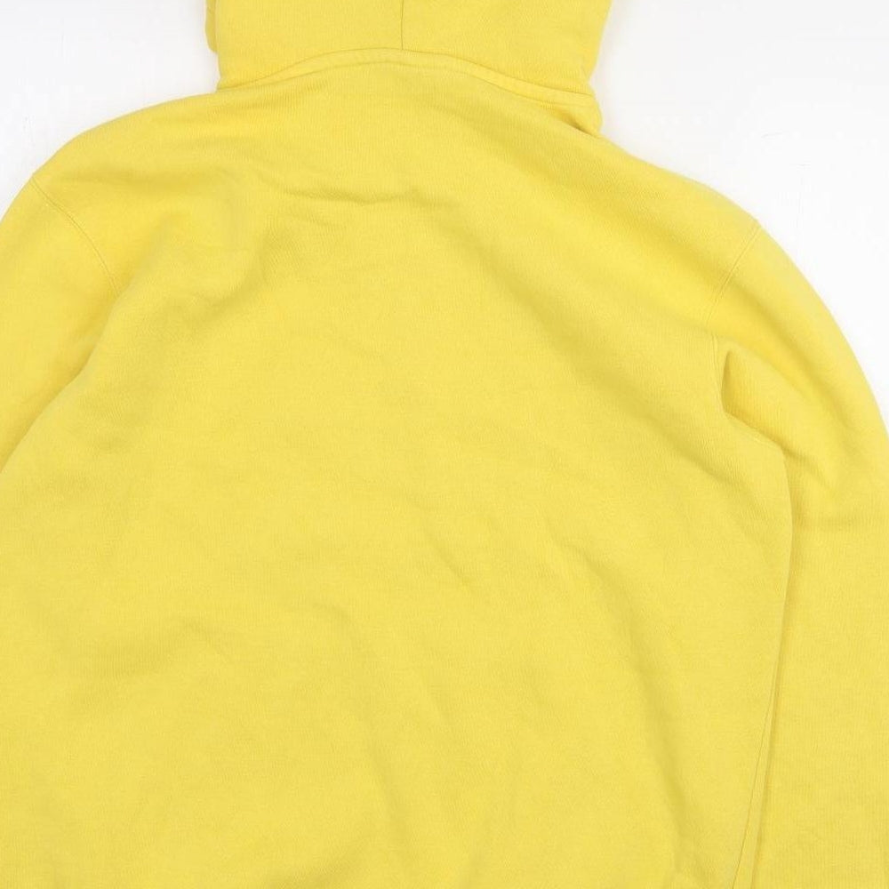 H&M Mens Yellow Cotton Pullover Hoodie Size S