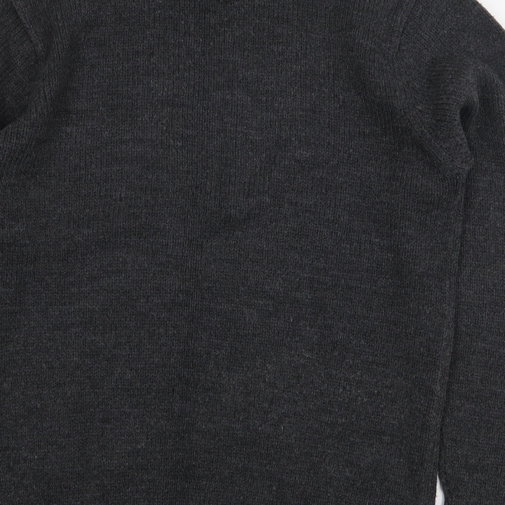 Premier Man Mens Grey Round Neck Acrylic Pullover Jumper Size S