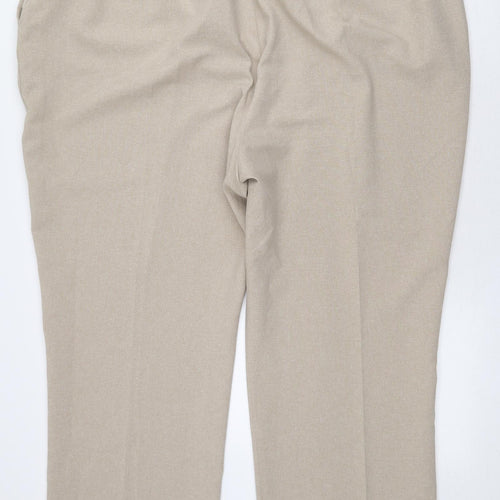 Bonmarché Womens Beige Polyester Trousers Size 26 L26 in Regular