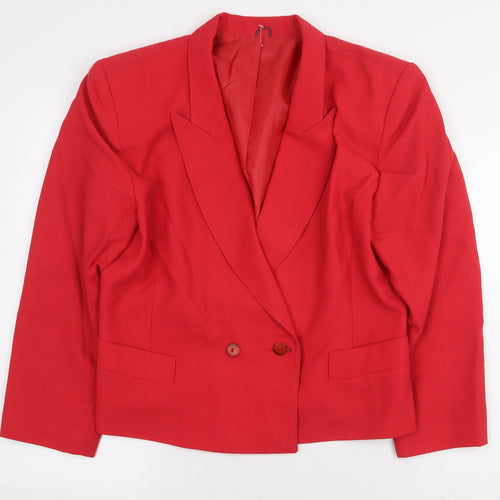 Jacques Vert Womens Red Jacket Blazer Size 16 Button
