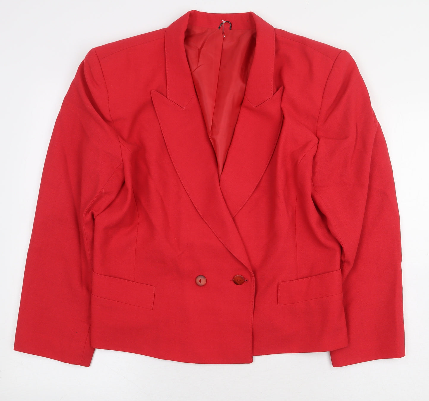 Jacques Vert Womens Red Jacket Blazer Size 16 Button