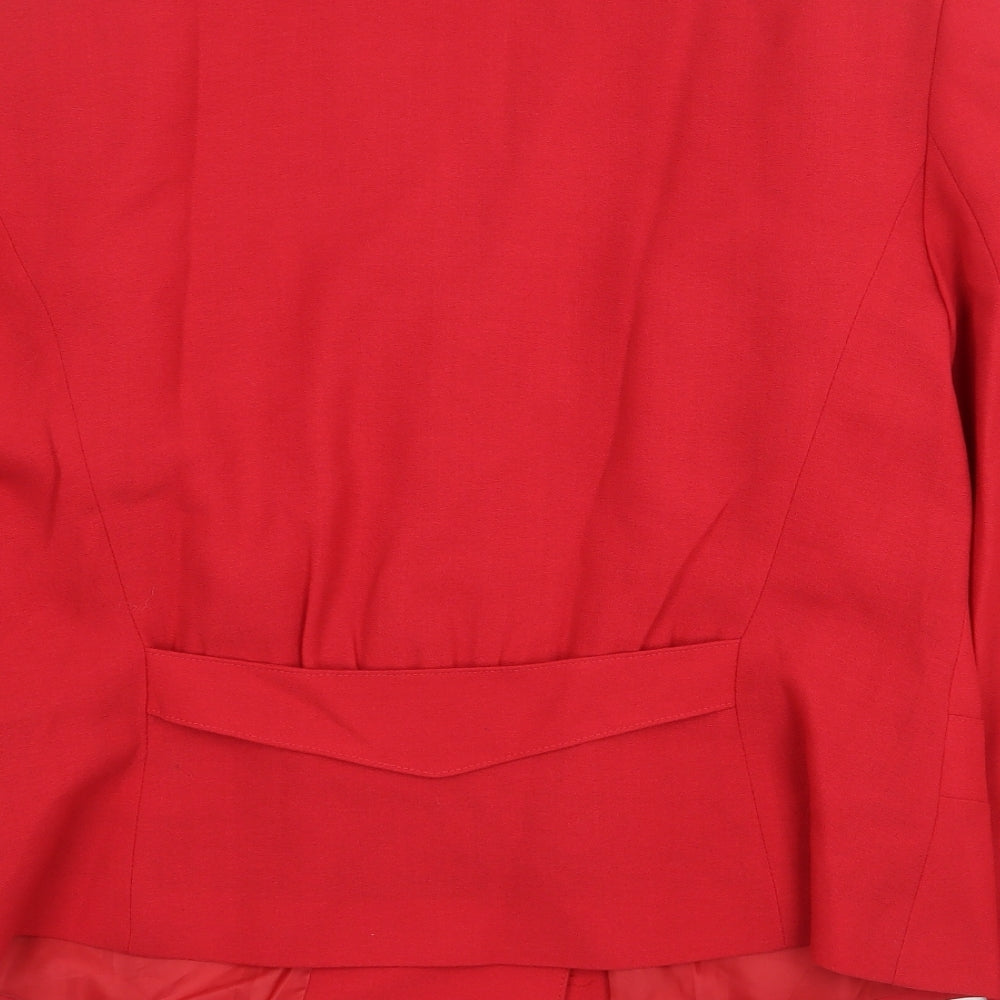 Jacques Vert Womens Red Jacket Blazer Size 16 Button