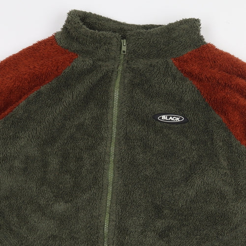 SheIn Mens Green Polyester Full Zip Sweatshirt Size XS