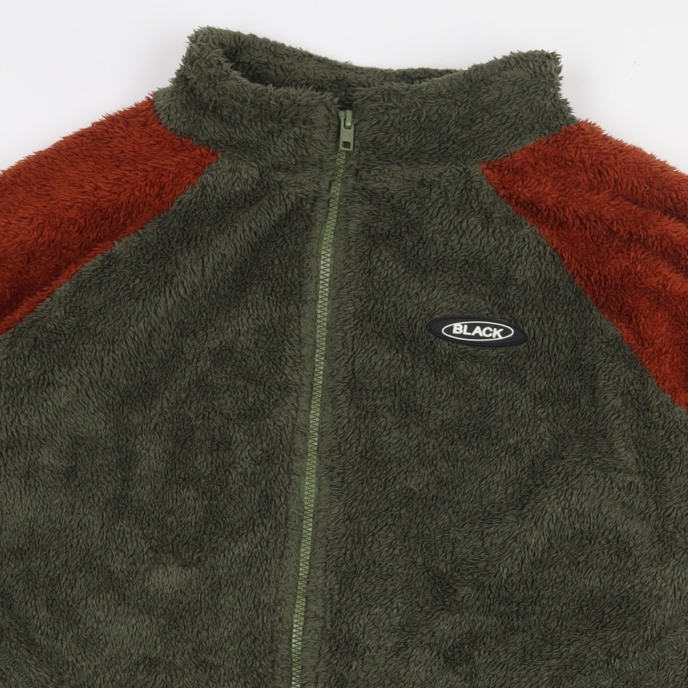 SheIn Mens Green Polyester Full Zip Sweatshirt Size XS