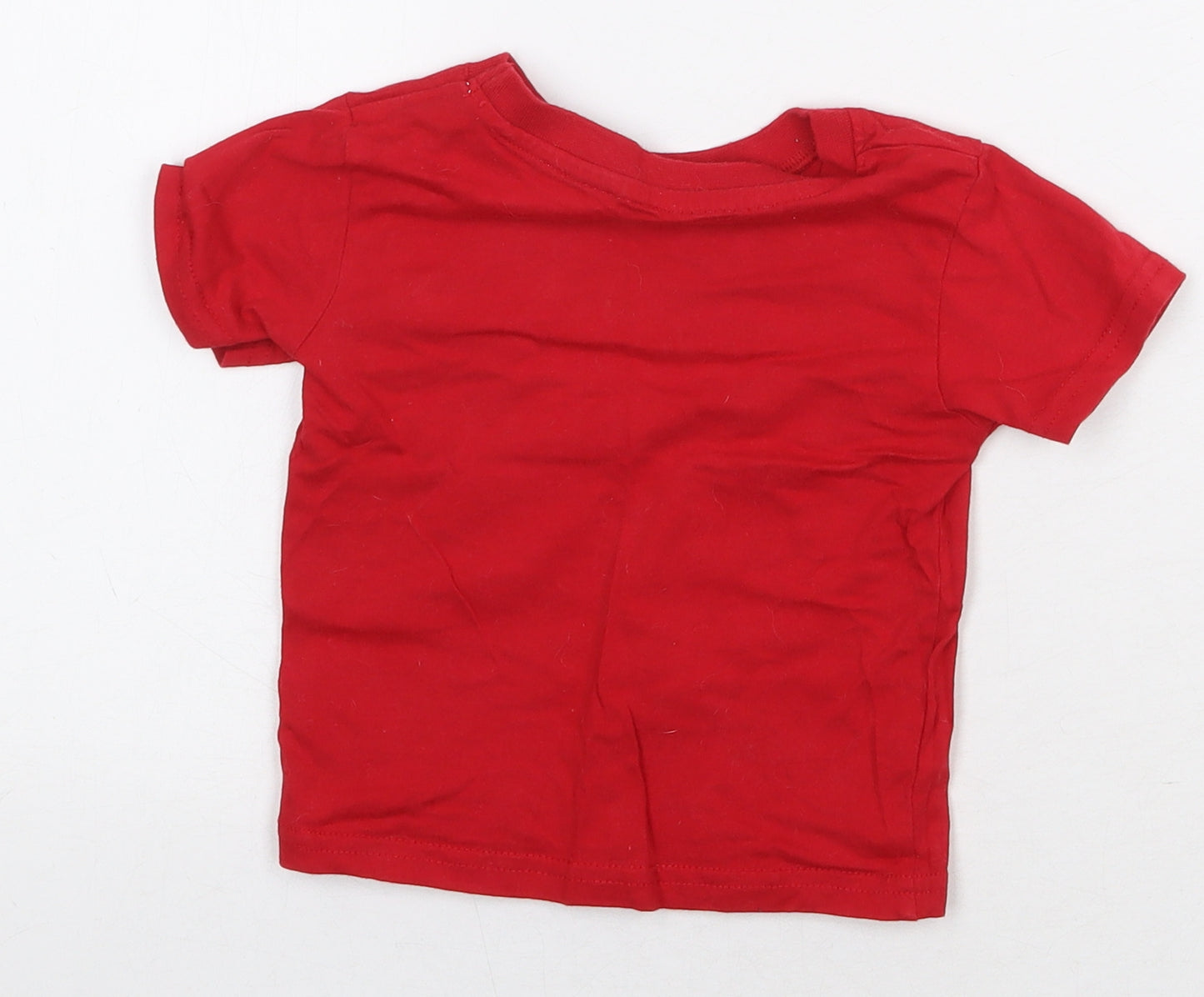 Primark Boys Red 100% Cotton Pullover T-Shirt Size 9-12 Months Round Neck Pullover - Mama's Boy