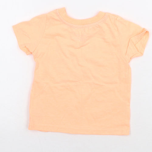 Primark Boys Orange Polyester Basic T-Shirt Size 9-12 Months Round Neck Pullover - Totally Epic