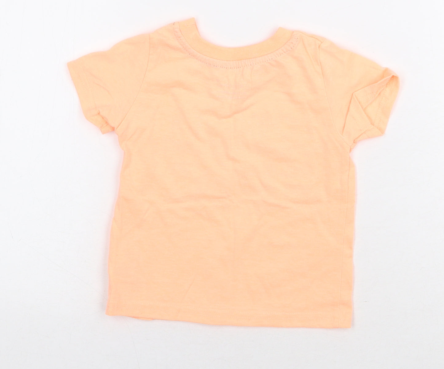 Primark Boys Orange Polyester Basic T-Shirt Size 9-12 Months Round Neck Pullover - Totally Epic