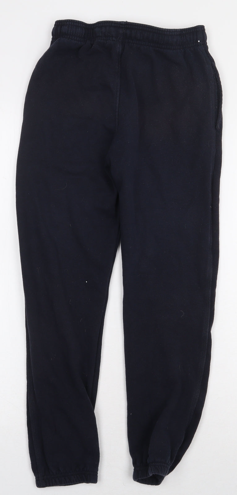 Marks and Spencer Boys Blue Cotton Jogger Trousers Size 10-11 Years Regular Tie