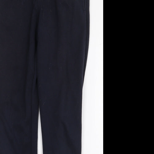 Marks and Spencer Boys Blue Cotton Jogger Trousers Size 10-11 Years Regular Tie