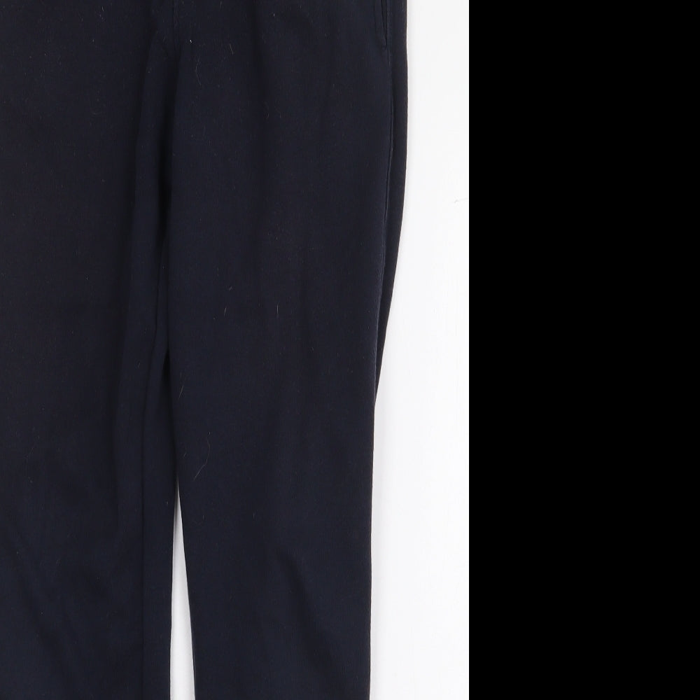 Marks and Spencer Boys Blue Cotton Jogger Trousers Size 10-11 Years Regular Tie