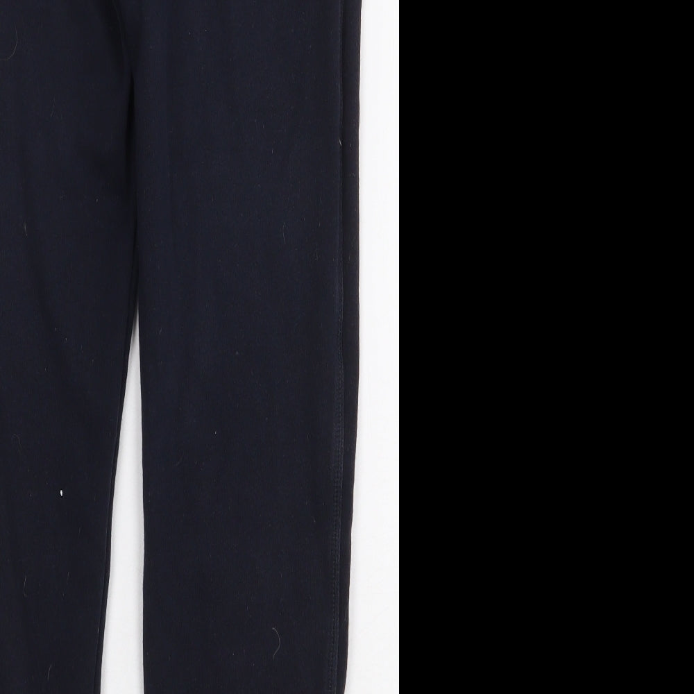 Marks and Spencer Boys Blue Cotton Jogger Trousers Size 10-11 Years Regular Tie