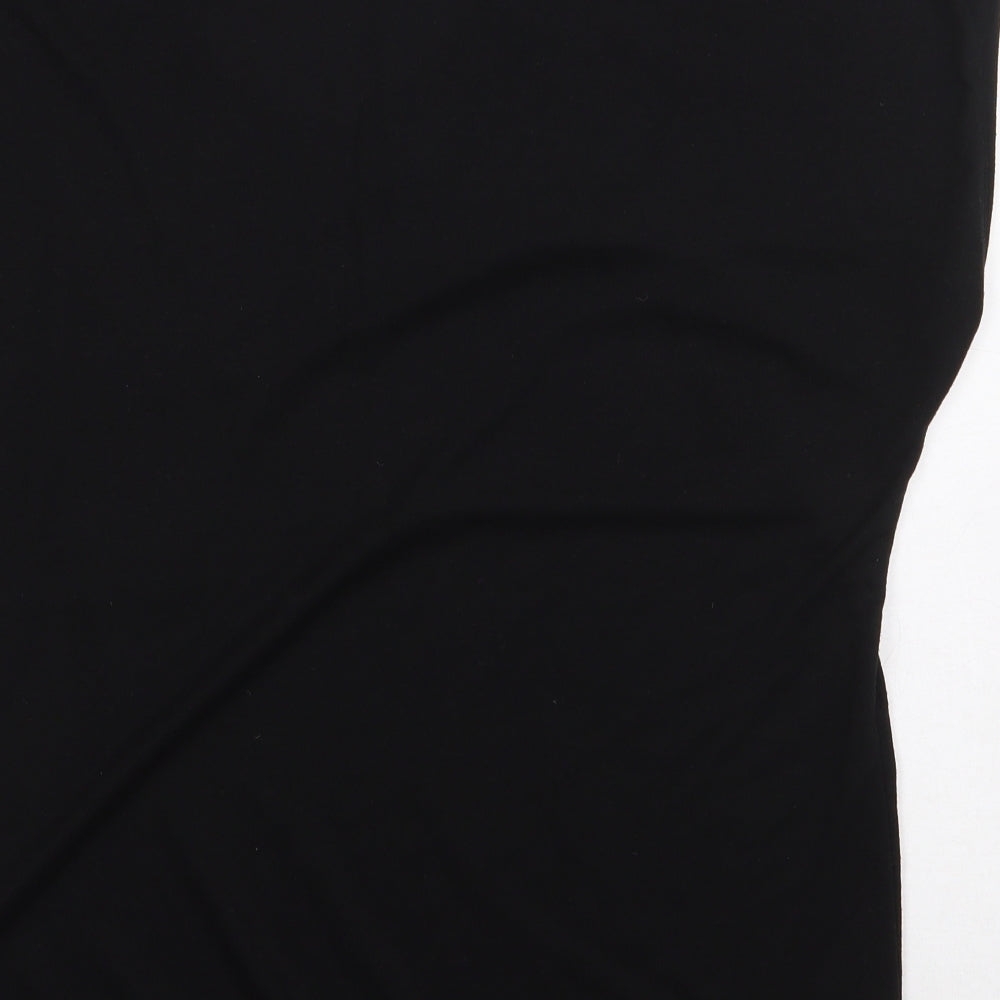 Bonmarché Womens Black Polyester Basic T-Shirt Size 14 Boat Neck