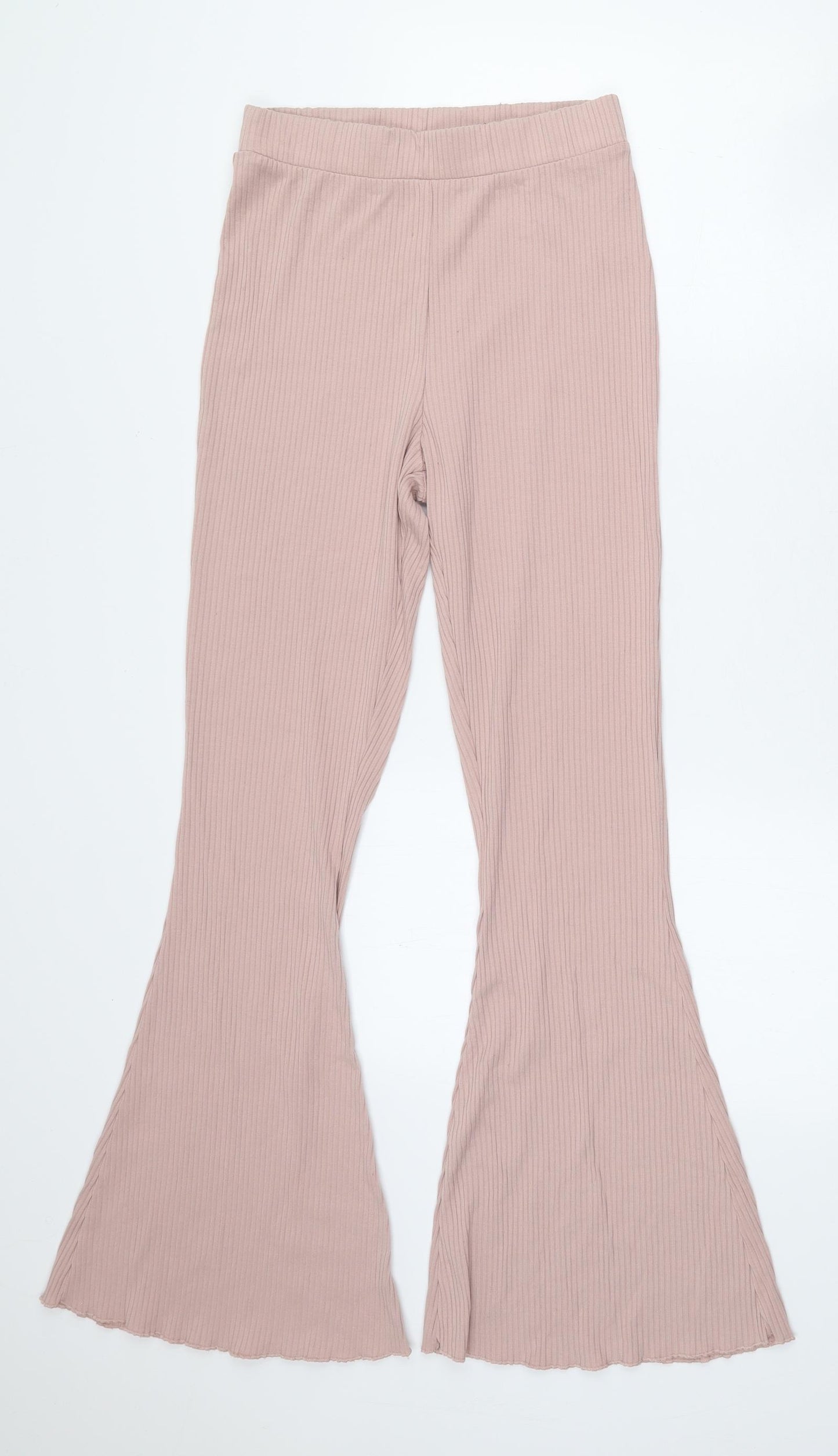ASOS Womens Pink Viscose Trousers Size 10 L30 in Regular - Flared Leggings
