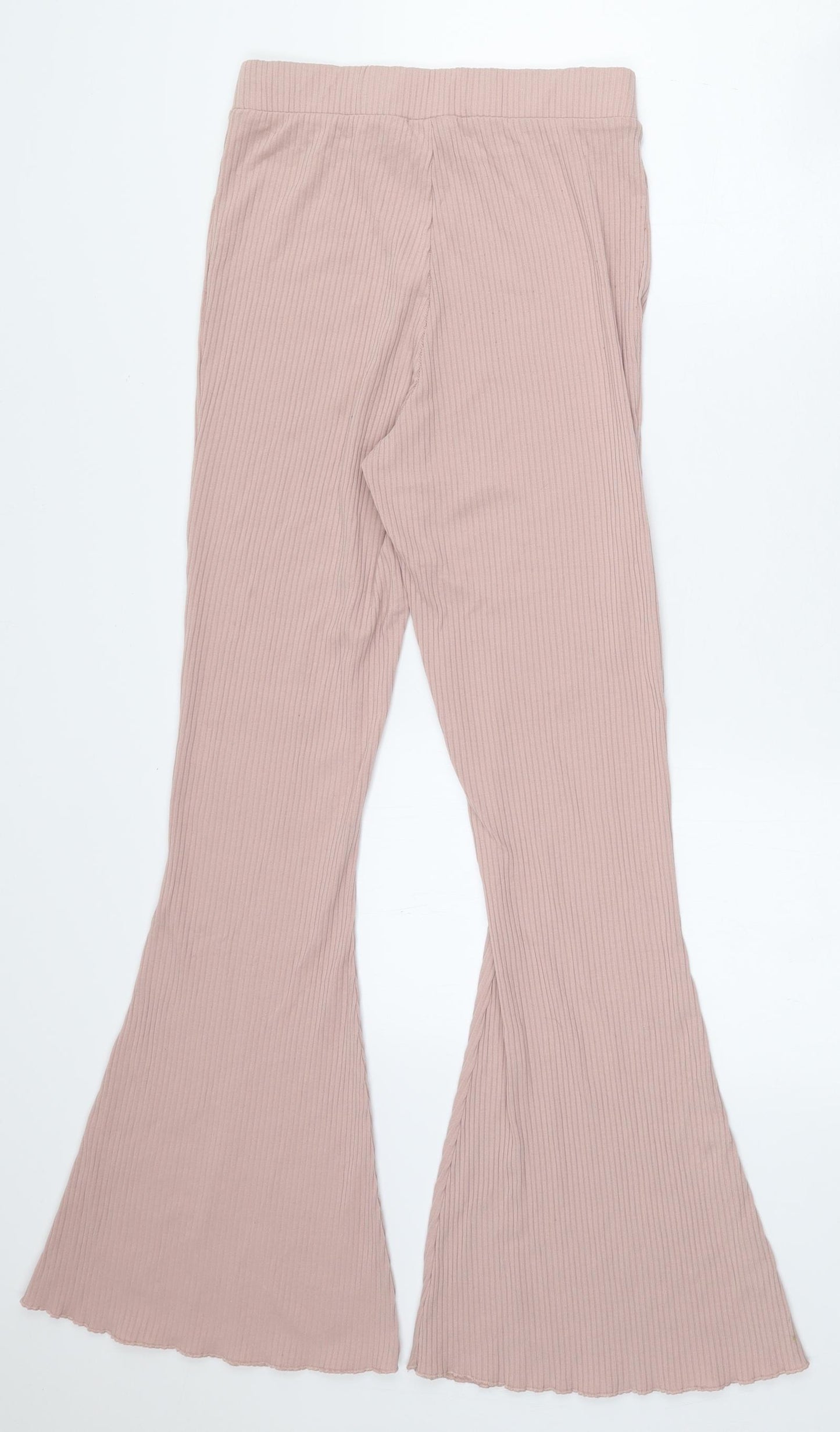 ASOS Womens Pink Viscose Trousers Size 10 L30 in Regular - Flared Leggings